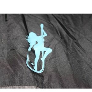 Dirty Hooker Fishing Gear Windbreaker Jacket Black Gray‎ Novelty Graphic Medium